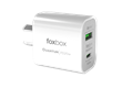 Cargador de pared Foxbox  2 ports Tipe-C/Usb 20wBlanco 