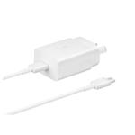 Cargador Adaptador Viaje Samsung Blanco 25w con cable 