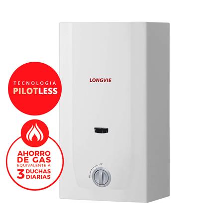 Calefón a gas Longvie Tiro Natural 14 lts Blanco