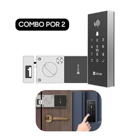 Combo Cerradura inteligente Ezviz Smart Rim Lock con huella dactilar DL03 x 2 unidades