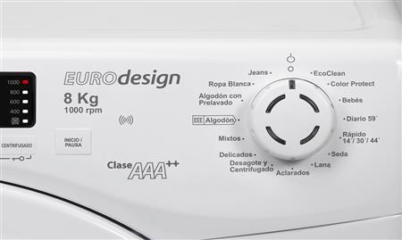 Lavarropas Longvie Eurodesing  Sensitive Touch 8kg Blanco (Reembalado)