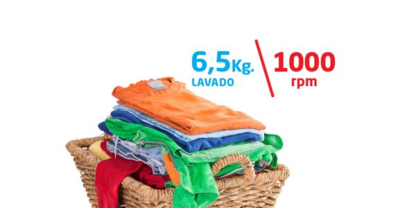 6,5 Kg de capacidad de lavado