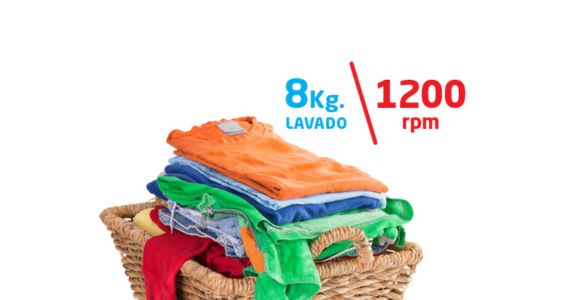 8 Kg de capacidad de lavado 